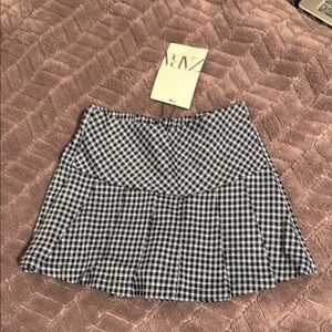 Zara Kids Black and White Gingham Skort